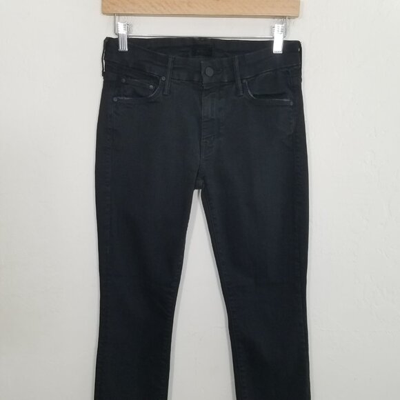 MOTHER Looker Petite Stretch Jeans Black Size 26 - Picture 2 of 10